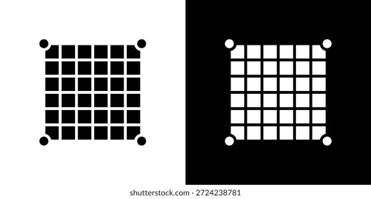 Concepto de Vector plano de iconos de cuadrícula. Ilustraciones en blanco y negro