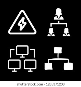 grid icons set with electricity, network and networking vector set