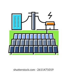 grid integration solar panel color icon vector. grid integration solar panel sign. isolated symbol illustration