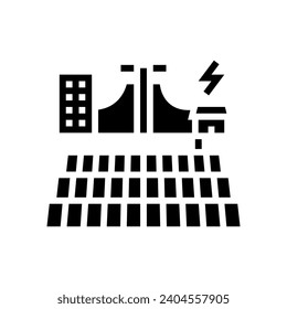 grid integration solar panel glyph icon vector. grid integration solar panel sign. isolated symbol illustration