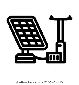 grid integration solar panel line icon vector. grid integration solar panel sign. isolated contour symbol black illustration