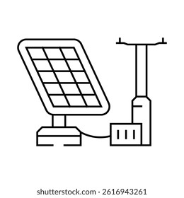grid integration solar panel line icon vector. grid integration solar panel sign. isolated contour symbol black illustration
