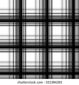 Grid of intersecting lines. Seamlessly repeatable pattern. Irregular, random thin, thick lines pattern.