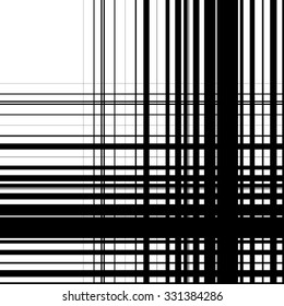 Grid of intersecting lines. Seamlessly repeatable pattern. Irregular, random thin, thick lines pattern.