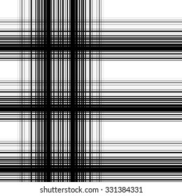 Grid of intersecting lines. Seamlessly repeatable pattern. Irregular, random thin, thick lines pattern.