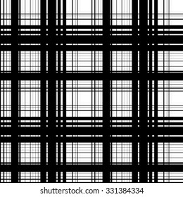 Grid of intersecting lines. Seamlessly repeatable pattern. Irregular, random thin, thick lines pattern.