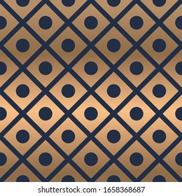 Grid lattice Abstract geometric pattern. A seamless vector background. gold and blue ornament. Graphic modern pattern. Simple lattice graphic design.