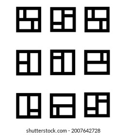 Vector de icono plano negro de cuadrícula