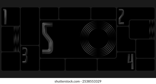 Diseño de Plantilla de diseño de cuadrícula. Mosaico redondeado de forma rectangular de marcos cuadrados en patrón de caja de bento. Pantalla de IU del tablero de instrumentos de la infografía de la presentación del Producto. Y2k ladrillos para el montaje de la foto, gráfico de aterrizaje.