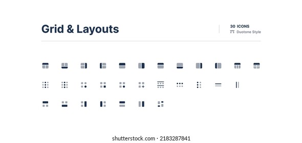 Grid and Layouts UI Icons Pack Filled Style