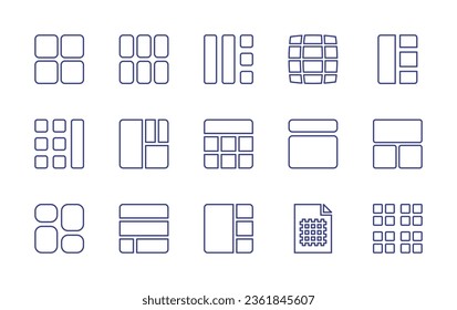 Conjunto de iconos de línea de cuadrícula. Trazo editable. Ilustración vectorial. Conteniendo cuadrícula, diseño.