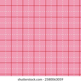Grid line on red background.