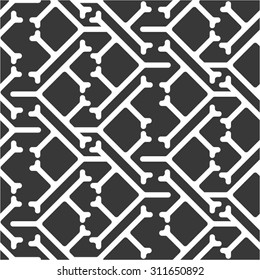 The grid line pattern of geometric elements, triangle, dot, seamless vector background.