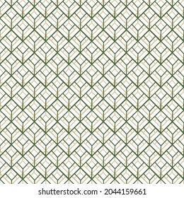 Fondo verde sin fisuras de la Línea de cuadrícula. Ornamento geométrico para un diseño elegante de estilo retro. Patrón universal para papeles pintados, textiles, tejidos, papel de embalaje, cajas de embalaje, etc.