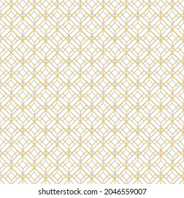 Grid Line seamless yellow background. Geometric ornament for elegant design in retro style. Universal pattern for wallpapers, textiles, fabrics, wrapping papers, packaging boxes etc..