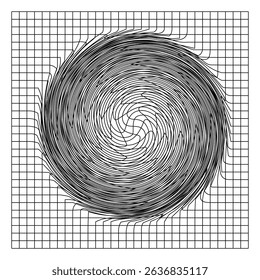 grid line shape abstract illustration in black on white background.
