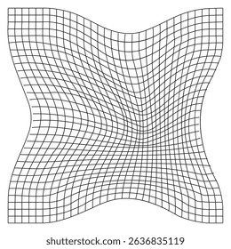 grid line shape abstract illustration in black on white background.