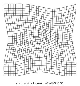 grid line shape abstract illustration in black on white background.