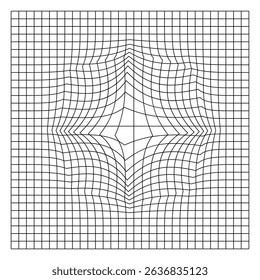 grid line shape abstract illustration in black on white background.