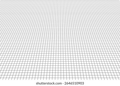 Grid line square geometric perspective texture black silhouette pattern mesh design isolated background modern abstract digital minimal clean art