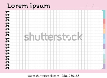Grid lined notepaper convenient for jotting down anything, featuring a cute design in a soft pastel pink tone that's easy on the eyes.