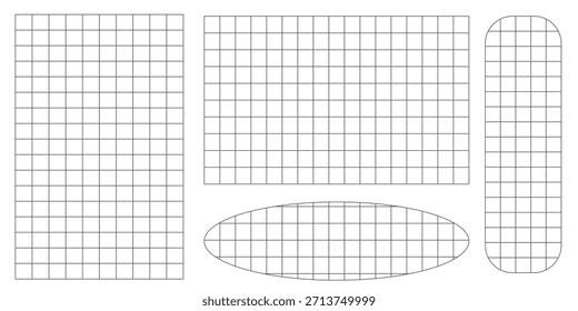 Grid lines and projections of a sphere and ellipse