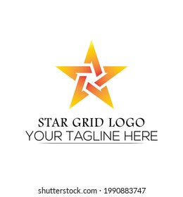 Grid logo. Star grid logo design.