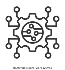 Grid Management Icon Vector Illustration Outline