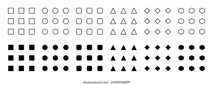 Grid Menu Icon Set. Simple Vector Isolated on White Background. Design for Applications, Web and UI