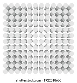 Grid, Mesh Of 3D Spatial, Stacked Tier Circles