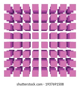 Grid, mesh of 3D spatial, stacked tier squares, Cubes