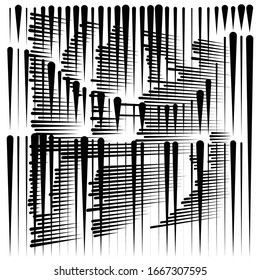 grid, mesh abstract geometric pattern. segmented intersect lines. crossing dynamic stripes texture. random dashed streaks lattice. abstract grating, trellis design