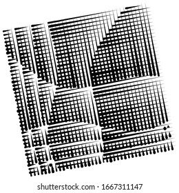 grid, mesh abstract geometric pattern. segmented intersect lines. crossing dynamic stripes texture. random dashed streaks lattice. abstract grating, trellis design