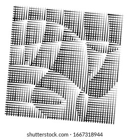 grid, mesh abstract geometric pattern. segmented intersect lines. crossing dynamic stripes texture. random dashed streaks lattice. abstract grating, trellis design