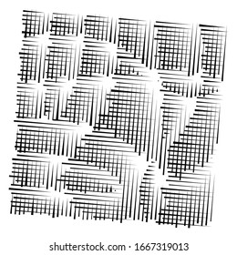 grid, mesh abstract geometric pattern. segmented intersect lines. crossing dynamic stripes texture. random dashed streaks lattice. abstract grating, trellis design