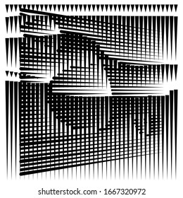 grid, mesh abstract geometric pattern. segmented intersect lines. crossing dynamic stripes texture. random dashed streaks lattice. abstract grating, trellis design