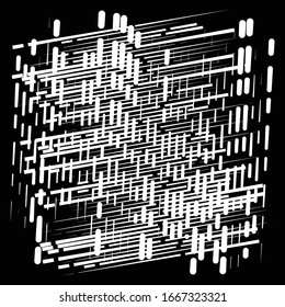 grid, mesh abstract geometric pattern. segmented intersect lines. crossing dynamic stripes texture. random dashed streaks lattice. abstract grating, trellis design