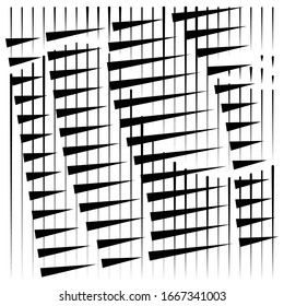 grid, mesh abstract geometric pattern. segmented intersect lines. crossing dynamic stripes texture. random dashed streaks lattice. abstract grating, trellis design