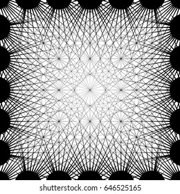 Grid, mesh with connected objects abstract geometric illustration