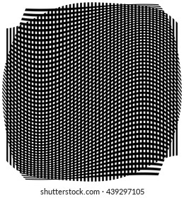Grid, mesh with deformation, warp effect - Set of two layers of intersecting line with different distortion effect