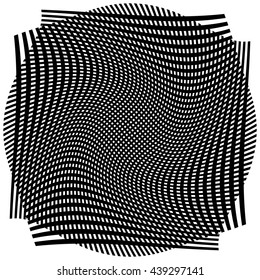 Grid, mesh with deformation, warp effect - Set of two layers of intersecting line with different distortion effect