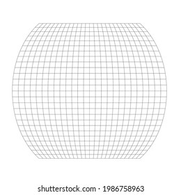 Grid, mesh with distorted, deformed effect. Abstract geometric vector element