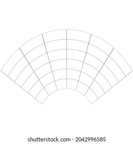 Grid, mesh with distorted, deformed effect. Abstract geometric vector element
