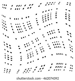 Grid, mesh of distorted lines. Geometric monochrome texture.