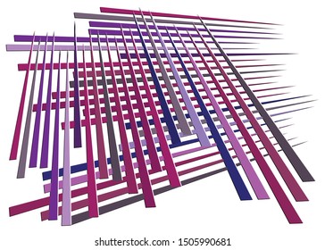 Grid, mesh with dynamic lines. Intersecting stripes. Irregular grating, lattice texture. Interlocking, criss-cross abstract geometric illustration