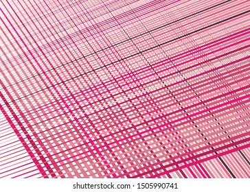 Grid, mesh with dynamic lines. Intersecting stripes. Irregular grating, lattice texture. Interlocking, criss-cross abstract geometric illustration