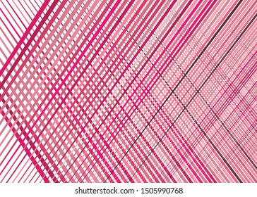Grid, mesh with dynamic lines. Intersecting stripes. Irregular grating, lattice texture. Interlocking, criss-cross abstract geometric illustration