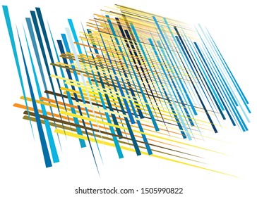 Grid, mesh with dynamic lines. Intersecting stripes. Irregular grating, lattice texture. Interlocking, criss-cross abstract geometric illustration
