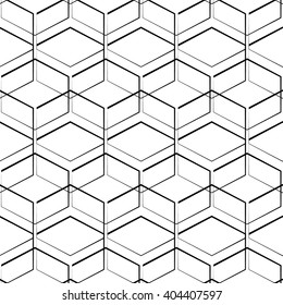 Grid, mesh geometric seamlessly repeatable pattern, monochrome background, texture