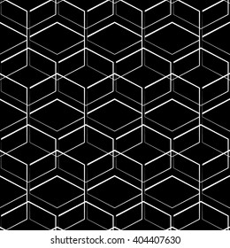 Grid, mesh geometric seamlessly repeatable pattern, monochrome background, texture